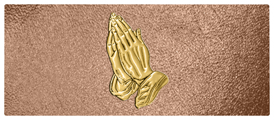 DNSEMP-L-516-GD-SH-BZ Gold Praying Hands Shimmer Bronze